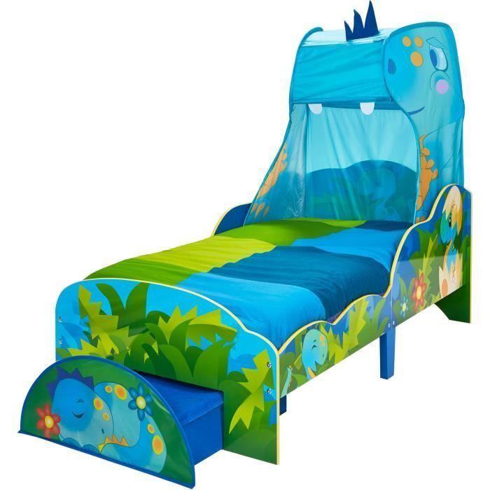 WORLDS APART - Dinosaures - Lit pour enfants avec ciel de lit et tiroir de rangement - Photo n°3