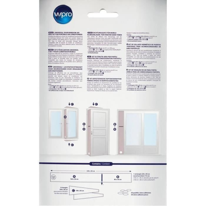 WPRO CAK002 - Kit d'évacuation universel 3 en 1 pour climatiseur mobile. - Photo n°2