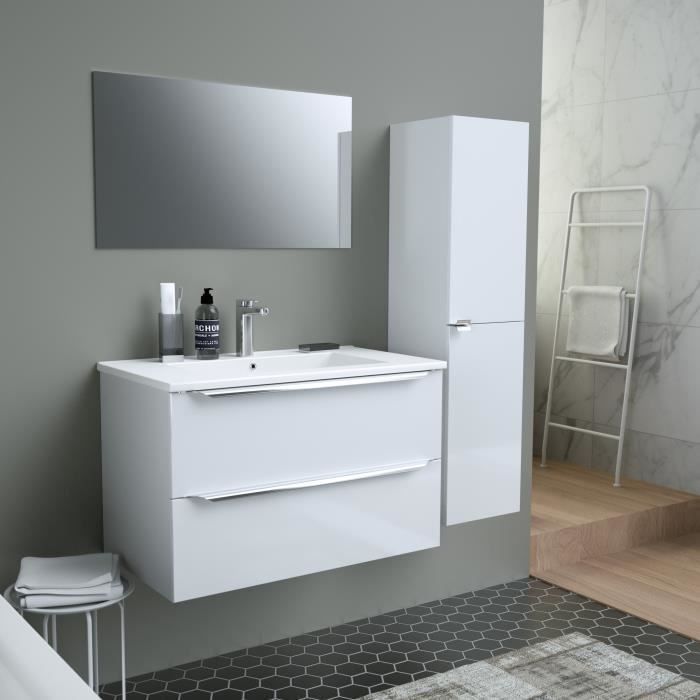 ZOOM Colonne de salle de bain - L 30 cm - Blanc - Photo n°5