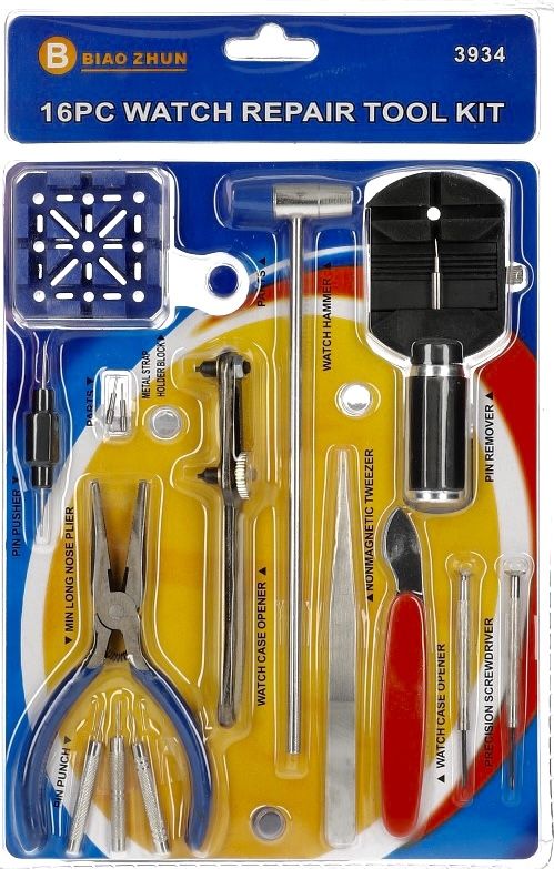 16pcs Repair Tool Kit - Set 16 Attrezzi Orologeria 3934 - Photo n°1