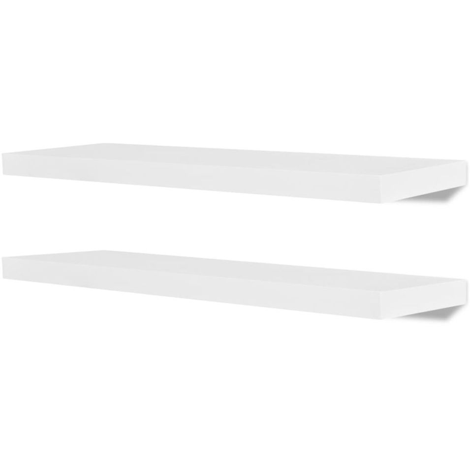 2 Etagères murales en MDF Blanc pour DVD/Livres 3 - Photo n°1