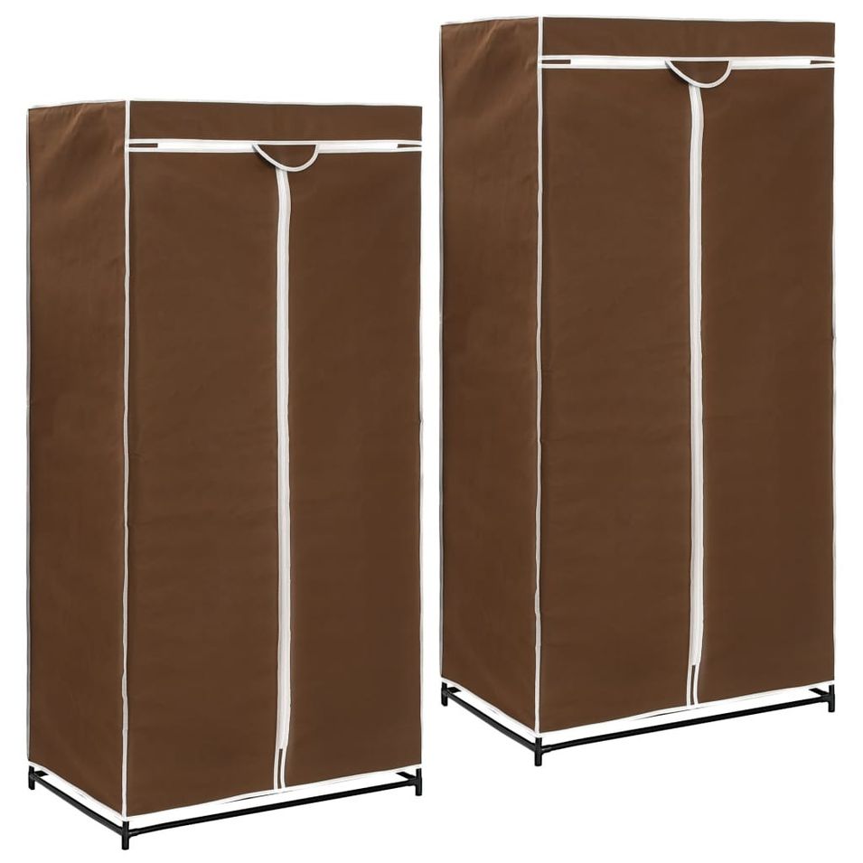 2 pcs Garde-robes Marron 75x50x160 cm - Photo n°1