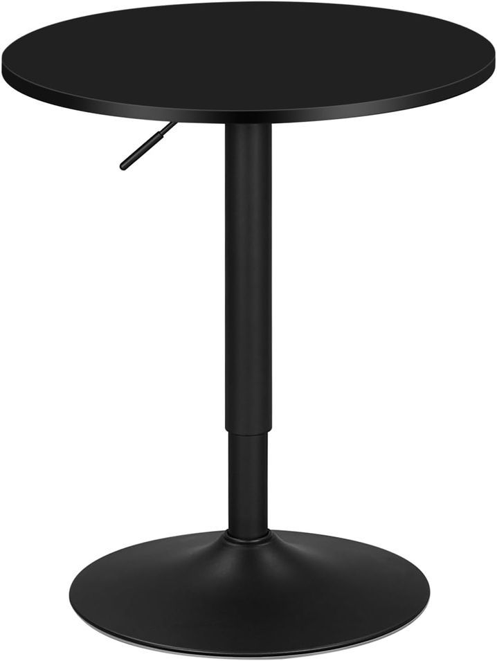 able de bar ronde WATTO Ø60 cm – Plateau pivotant 360°, hauteur réglable 70-91 cm, base acier - Photo n°1