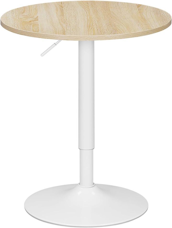 able de bar ronde WATTO Ø60 cm – Plateau pivotant 360°, hauteur réglable 70-91 cm, base acier - Photo n°1