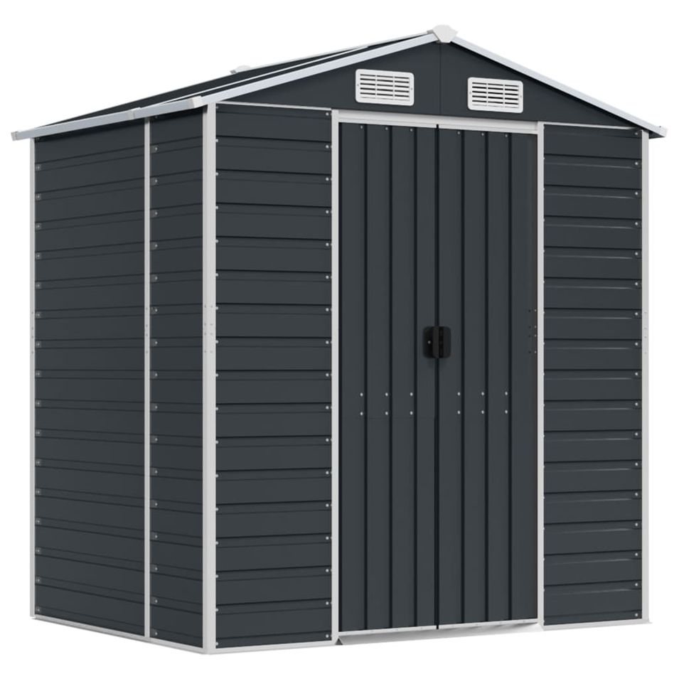 Abri de jardin anthracite 191x130x198 cm acier galvanisé - Photo n°1