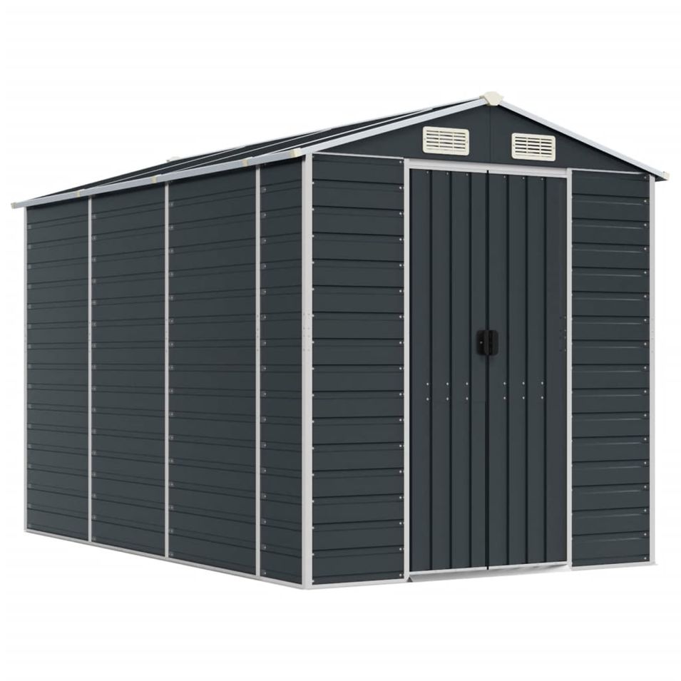 Abri de jardin anthracite 191x300x198 cm acier galvanisé - Photo n°1