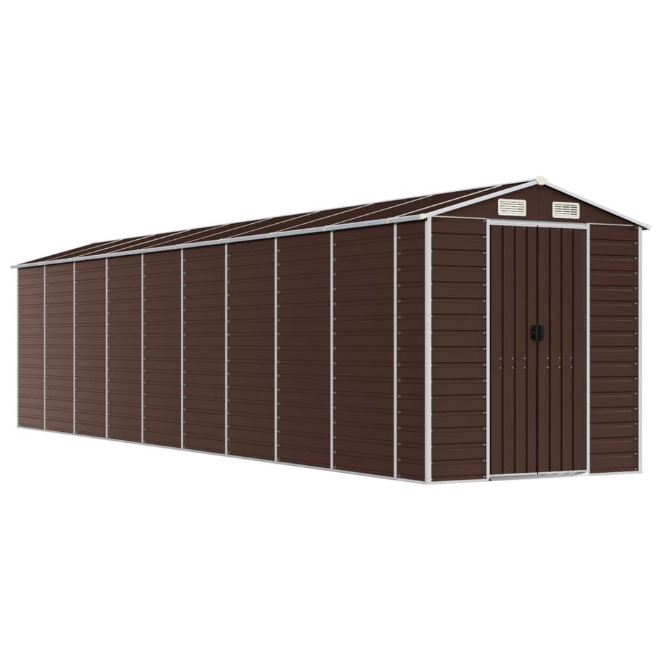 Abri de jardin marron 191x810x198 cm acier galvanisé - Photo n°1