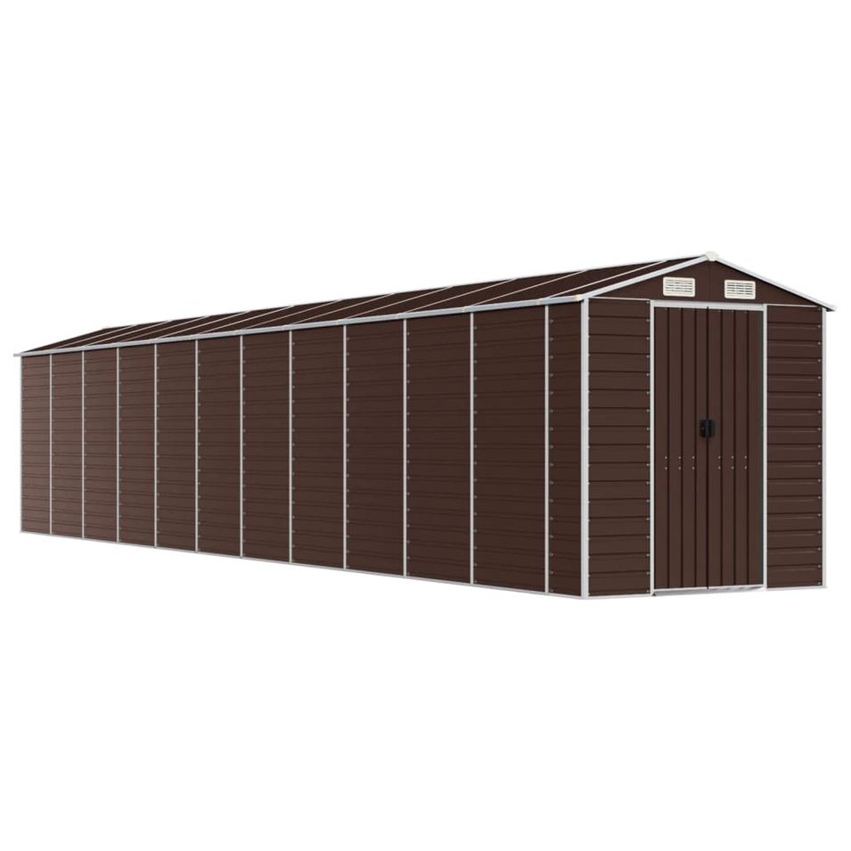 Abri de jardin marron 191x980x198 cm acier galvanisé - Photo n°1