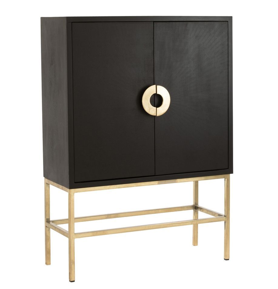 Armoire 2 portes 2 tiroirs bois de manguier Nirode L 140 cm - Photo n°1