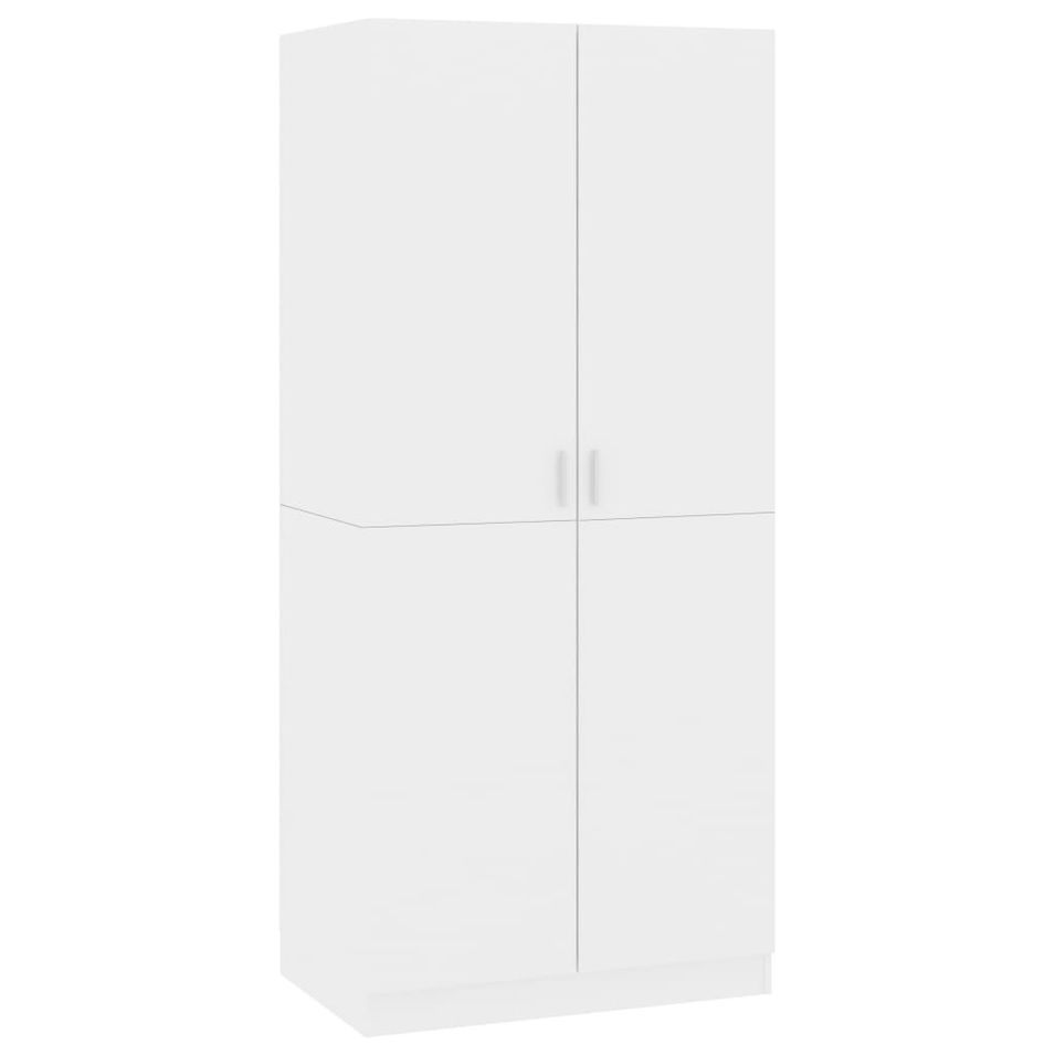 Armoire 2 portes blanc brillant Pandra 80 cm - Photo n°1