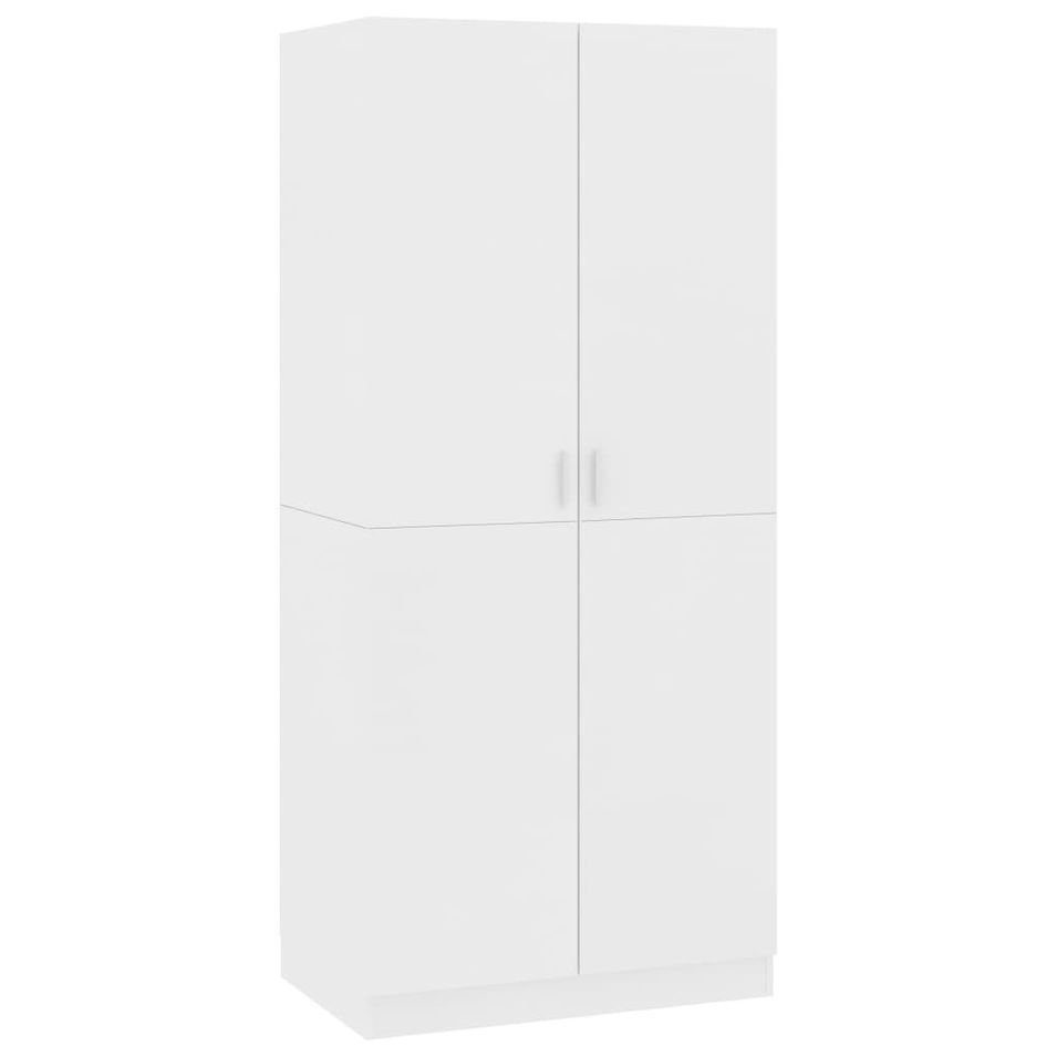 Armoire 2 portes blanc mate Pandra 80 cm - Photo n°1