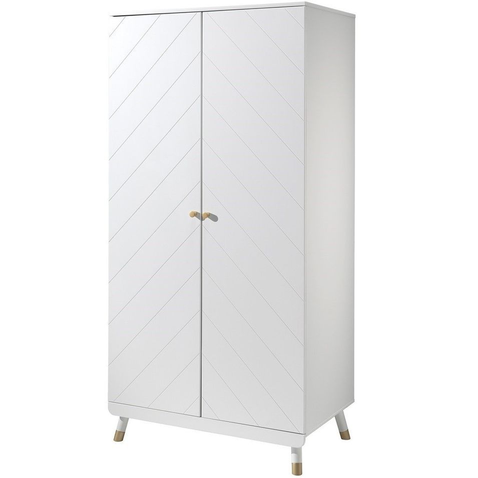 Armoire 2 portes bois blanc satiné Funy - Photo n°1