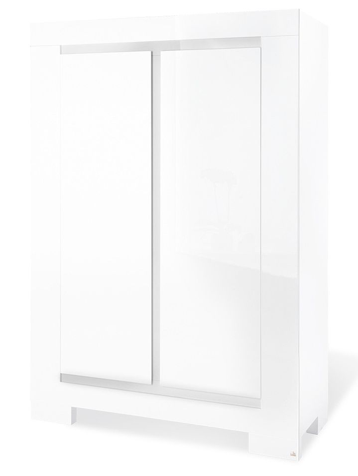 Armoire 2 portes bois laqué blanc Sky - Photo n°1