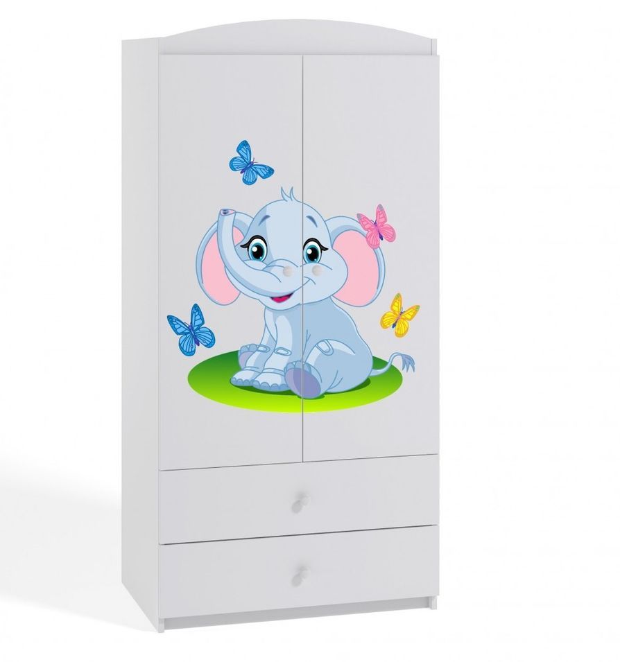 Armoire 2 portes enfant petit éléphant Drimy - Photo n°1