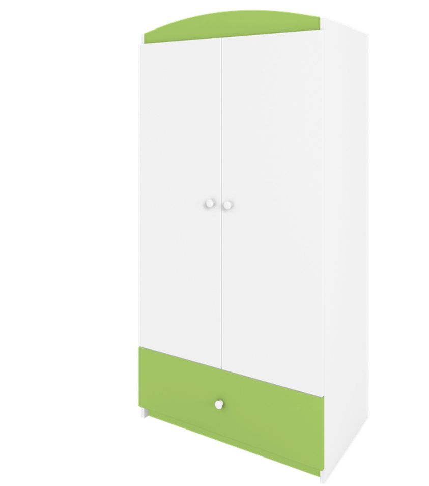 Armoire 2 portes enfant verte Drimy - Photo n°1