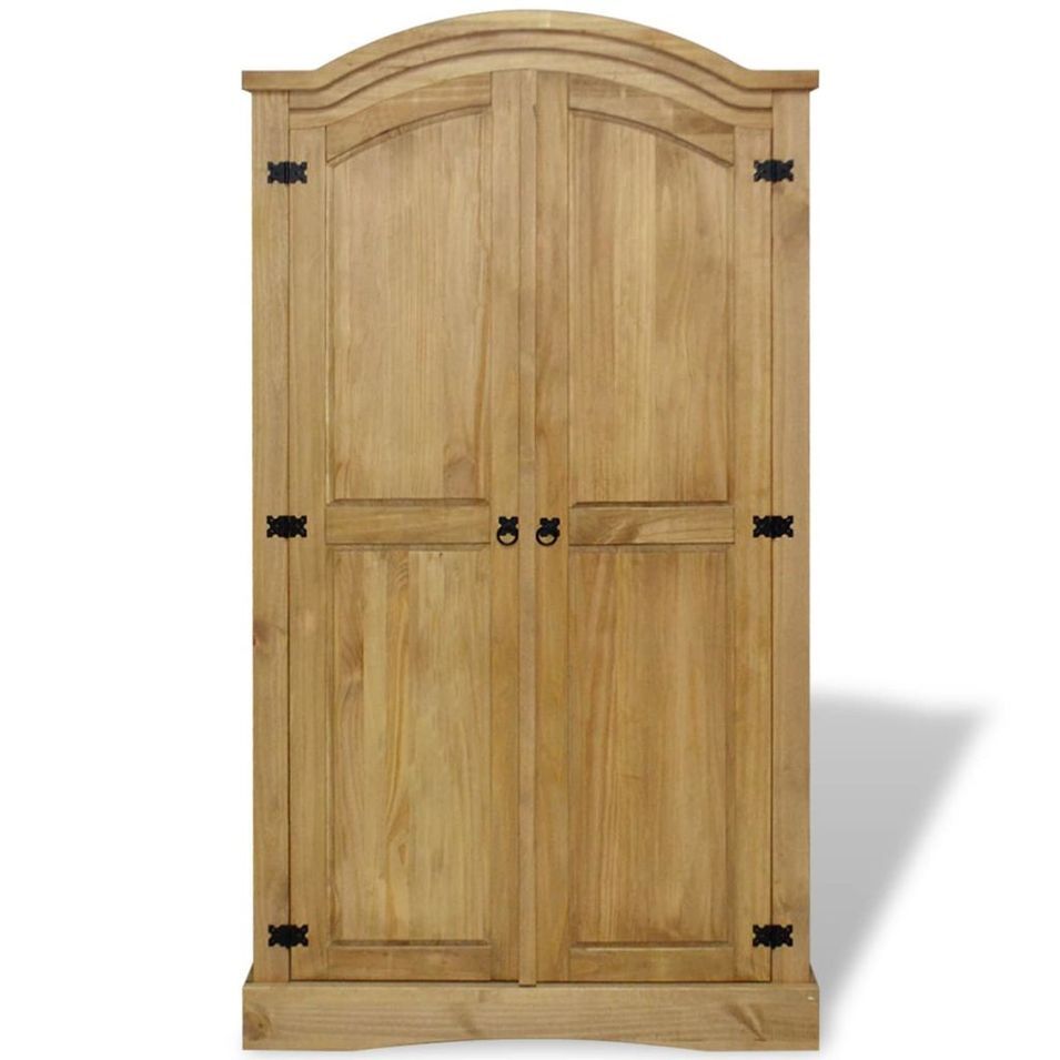 Armoire 2 portes pin massif naturel Mexica - Photo n°1