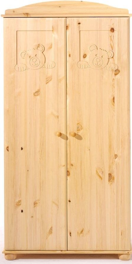 Armoire 2 portes pin massif clair huilé Dream - Photo n°1