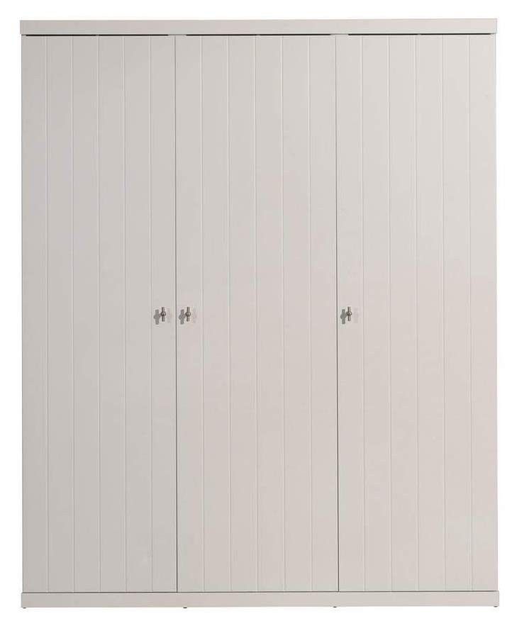 Armoire 3 portes bois laqué blanc Robin - Photo n°1