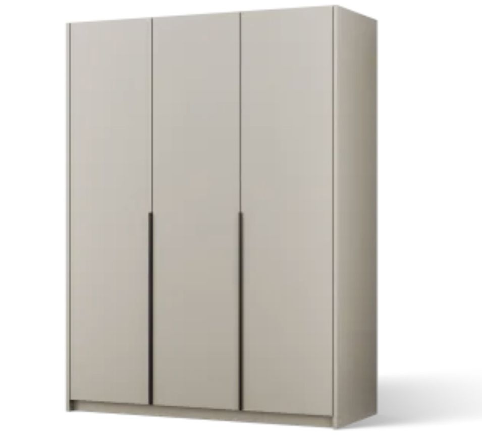 Armoire 3 portes KEVA 148 x 204 cm – Penderie et étagères avec poignées noires - Photo n°1