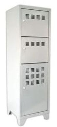 Armoire 3 portes métal blanc Naya L 40 x H 134 x P 40 cm - Photo n°1