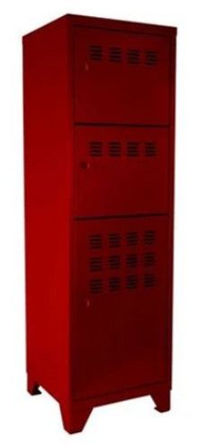 Armoire 3 portes métal rouge Naya L 40 x H 134 x P 40 cm - Photo n°1