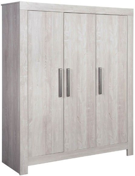 Armoire 3 portes pin massif gris Nordic Cascina - Photo n°1