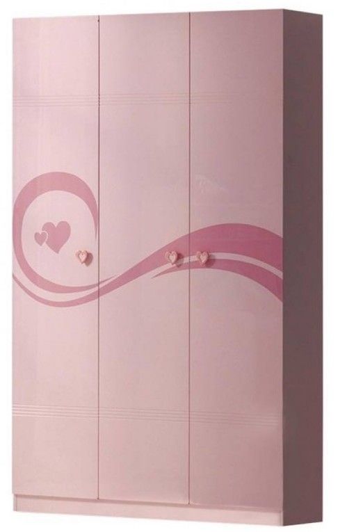 Armoire 3 portes princesse rose Kizza - Photo n°1
