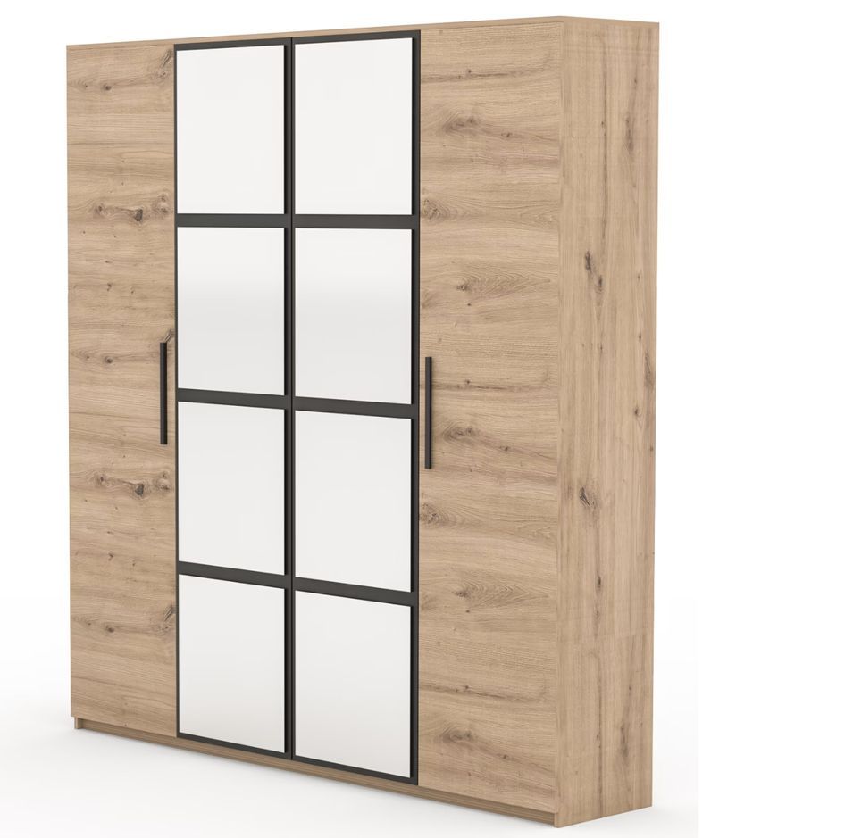 Armoire 4 portes avec miroir ADEN – Élégance, rangement et design moderne - Photo n°1
