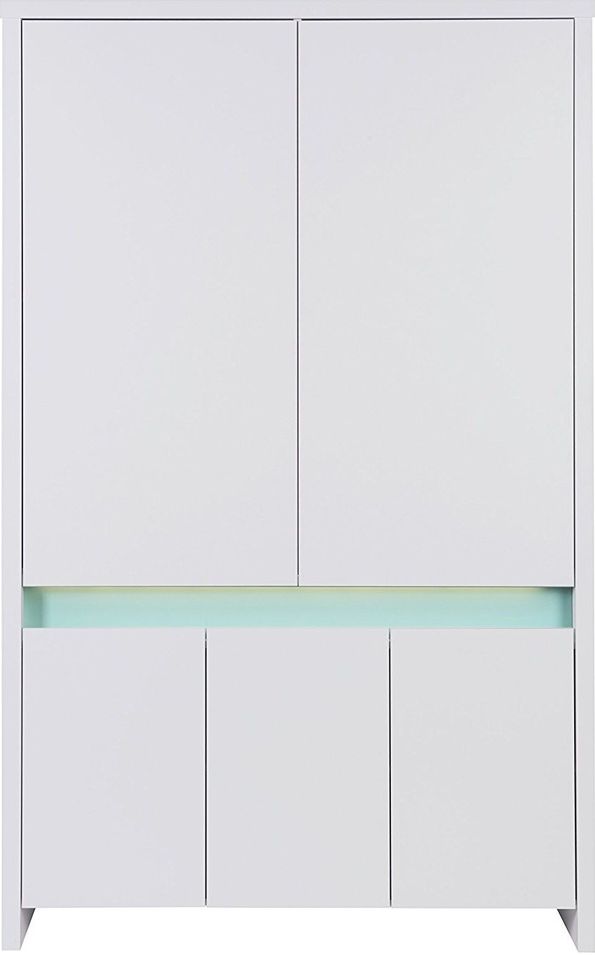 Armoire 5 portes bois blanc et turquoise Planet Türkis - Photo n°1
