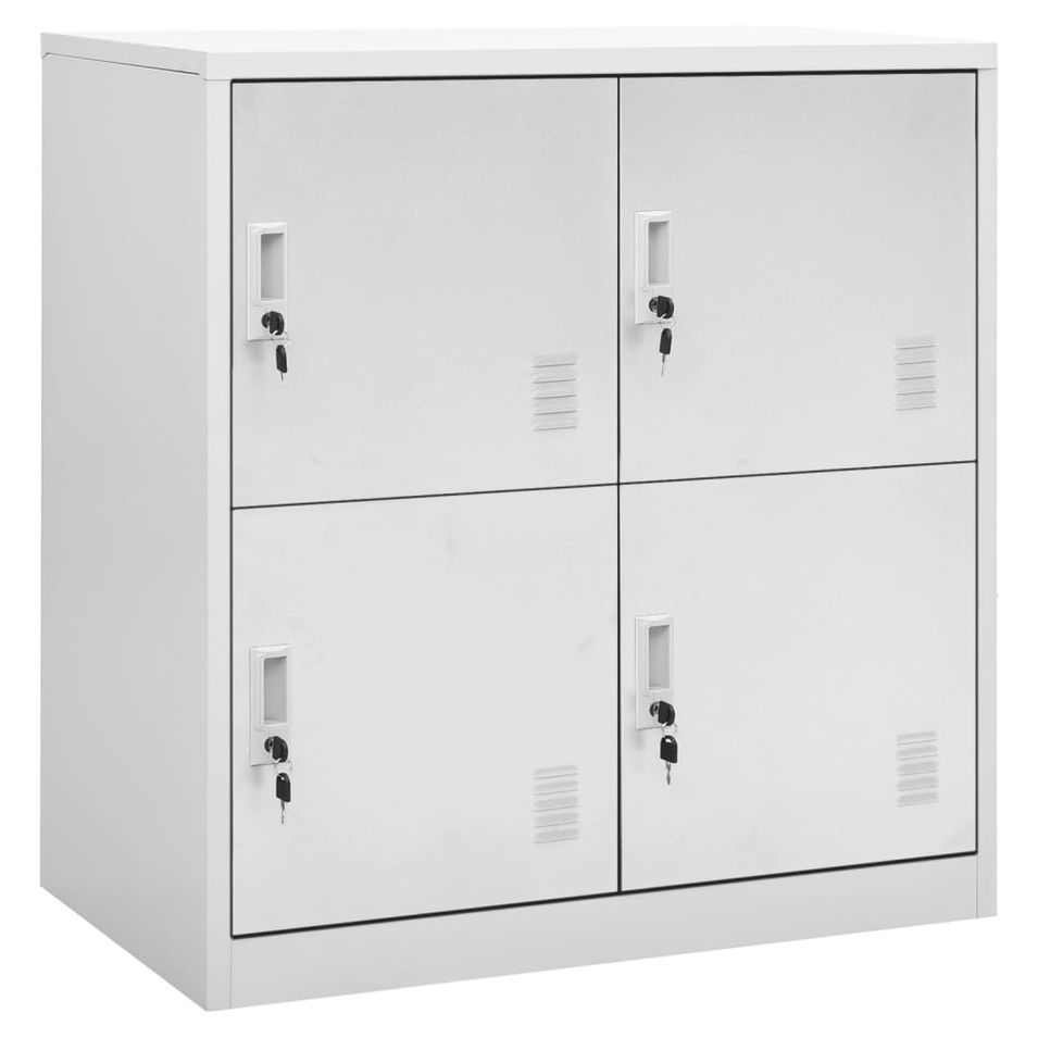 Armoire à 4 casiers Gris clair 90x45x92,5 cm Acier - Photo n°1