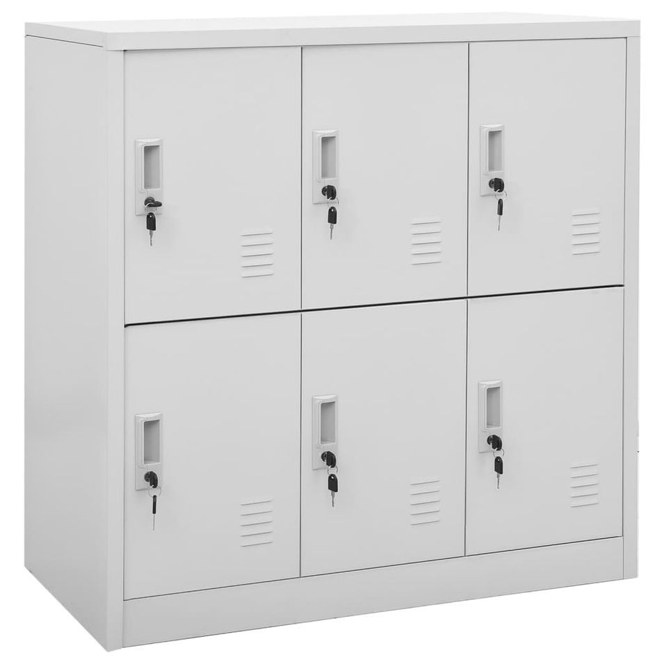 Armoire à 6 casiers Gris clair 90x45x92,5 cm Acier - Photo n°1