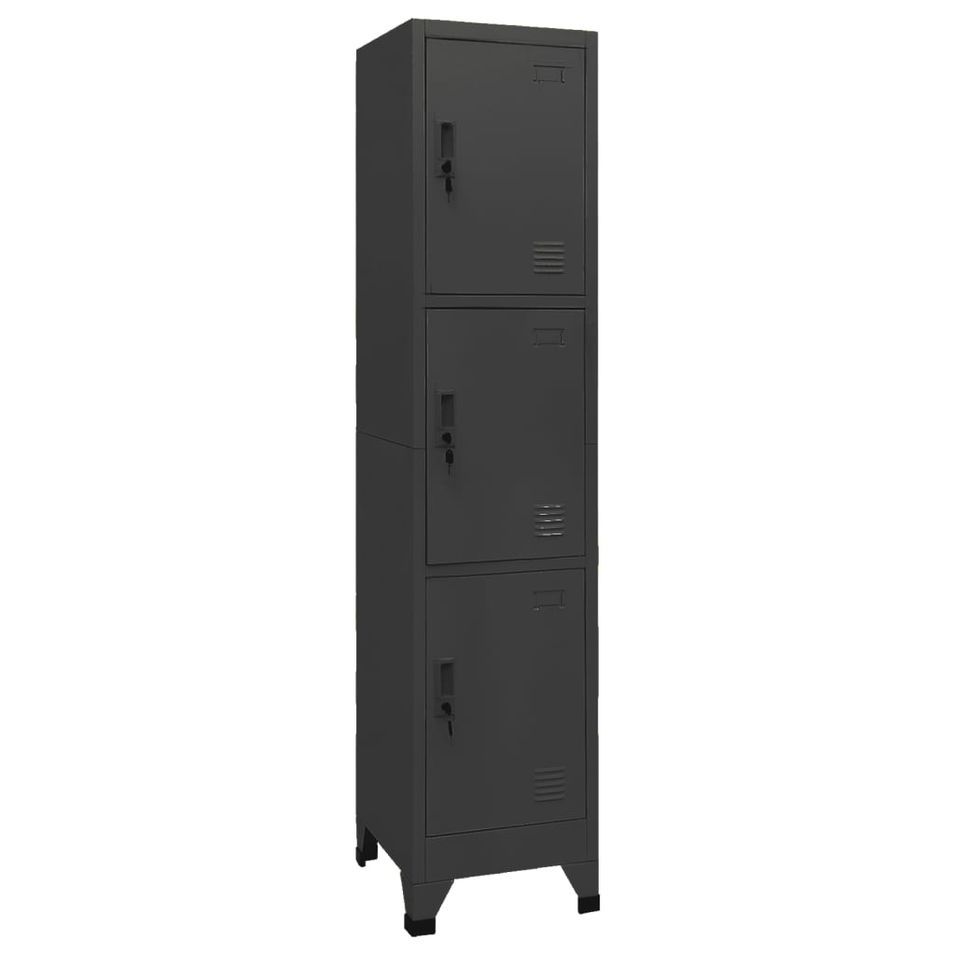 Armoire à casiers Anthracite 38x45x180 cm Acier - Photo n°1