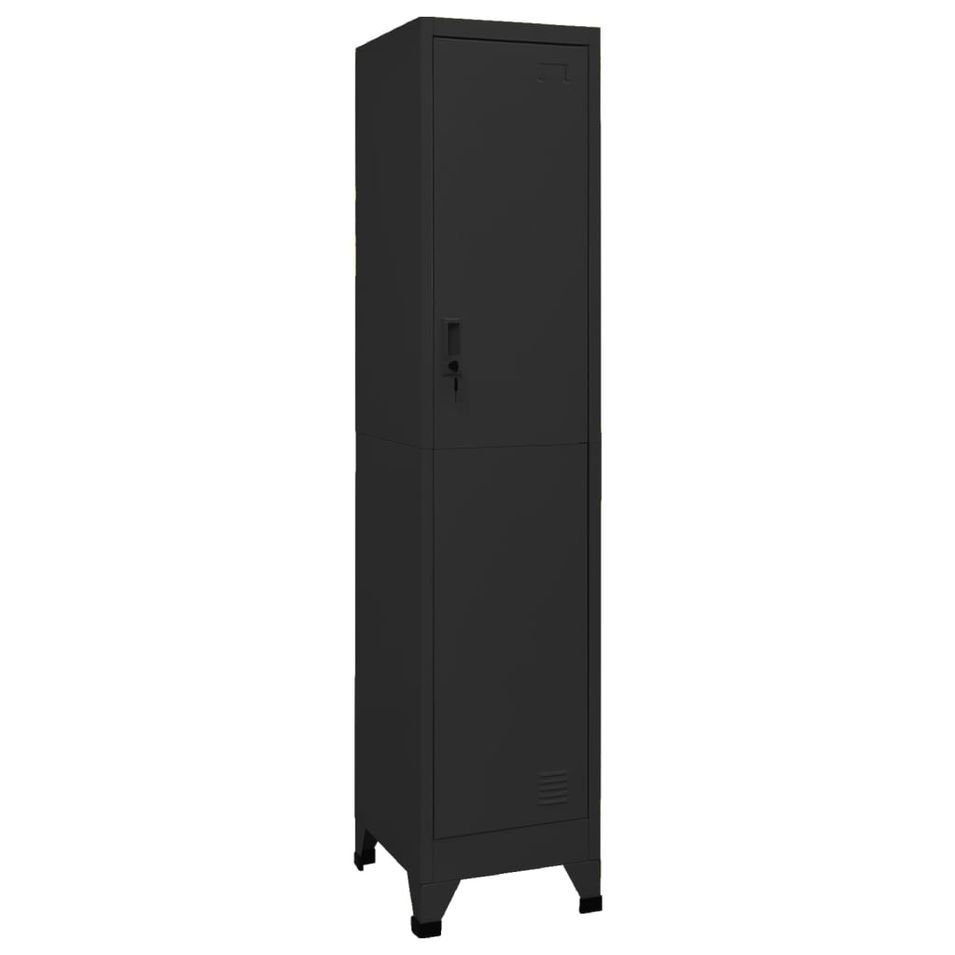 Armoire à casiers Noir 38x45x180 cm Acier - Photo n°1