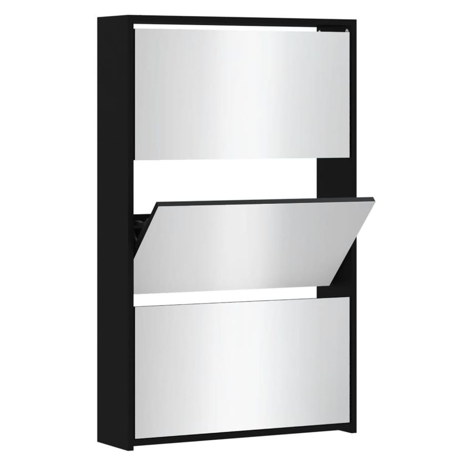 Armoire à chaussures 3 portes rabattables avec miroir Ranka H 102 cm – Design moderne et élégant - Photo n°1