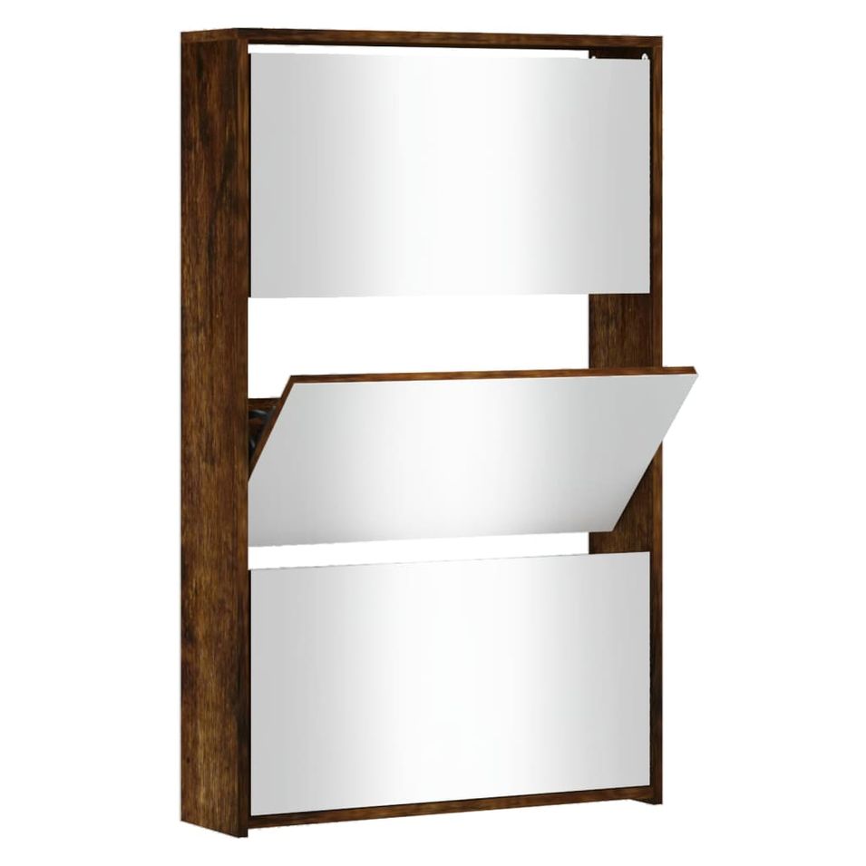 Armoire à chaussures 3 portes rabattables avec miroir Ranka H 102 cm – Design moderne et élégant - Photo n°1