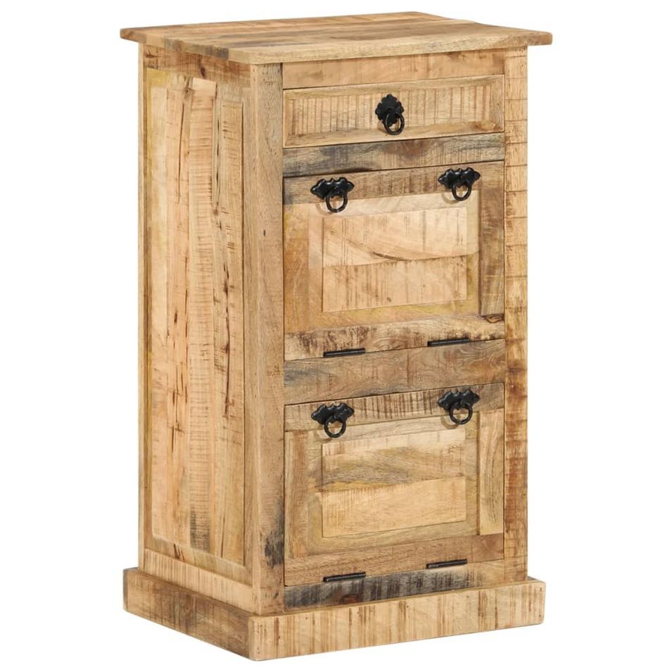 Armoire à chaussures 4 niveaux avec tiroir Bois manguier brut - Photo n°1