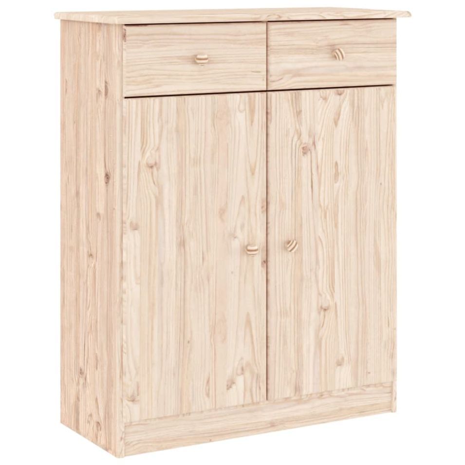 Armoire à chaussures ALTA 77x35x96 cm bois massif de pin - Photo n°1
