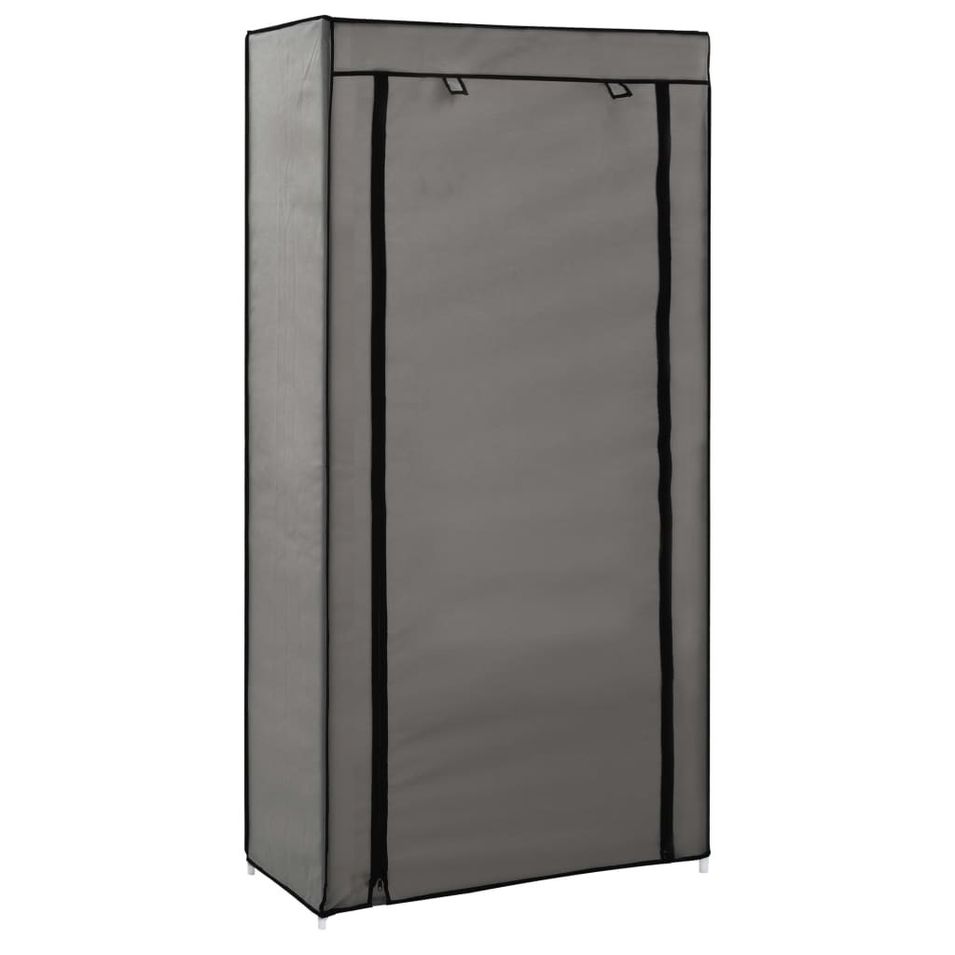Armoire à chaussures avec housse Gris 58x28x106 cm Tissu - Photo n°1