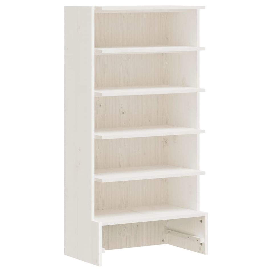 Armoire à chaussures blanc 52x30x104 cm bois de pin massif - Photo n°1