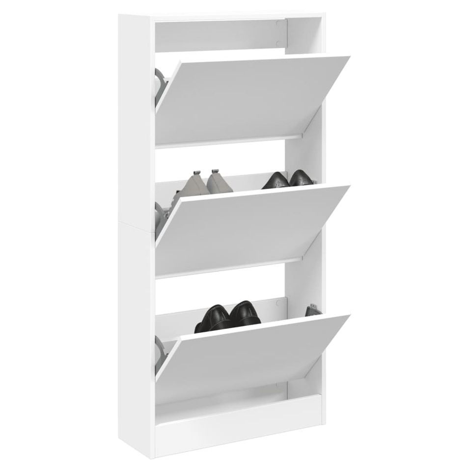 Armoire à chaussures blanc 60x21x125,5 cm bois d'ingénierie - Photo n°1