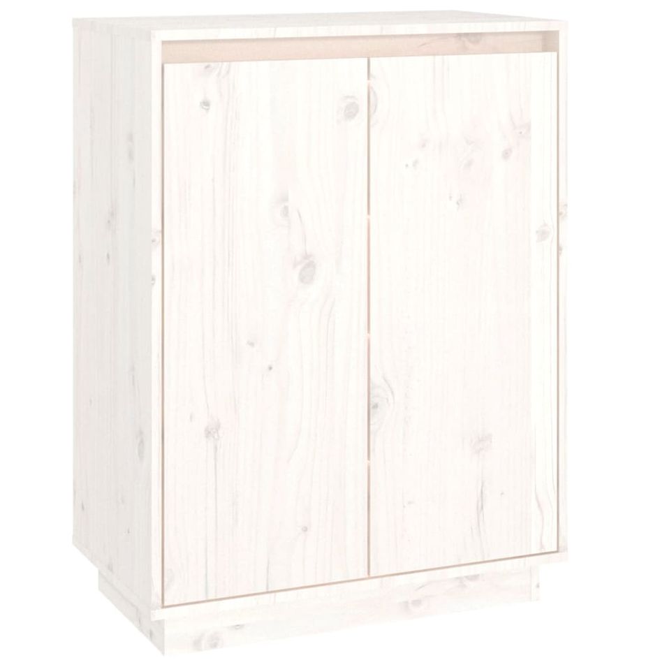 Armoire à chaussures Blanc 60x35x80 cm Bois de pin massif - Photo n°1