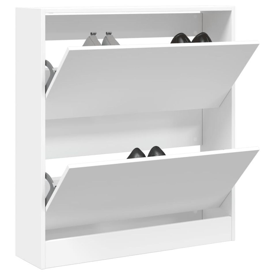 Armoire à chaussures blanc 80x21x87,5 cm bois d'ingénierie - Photo n°1