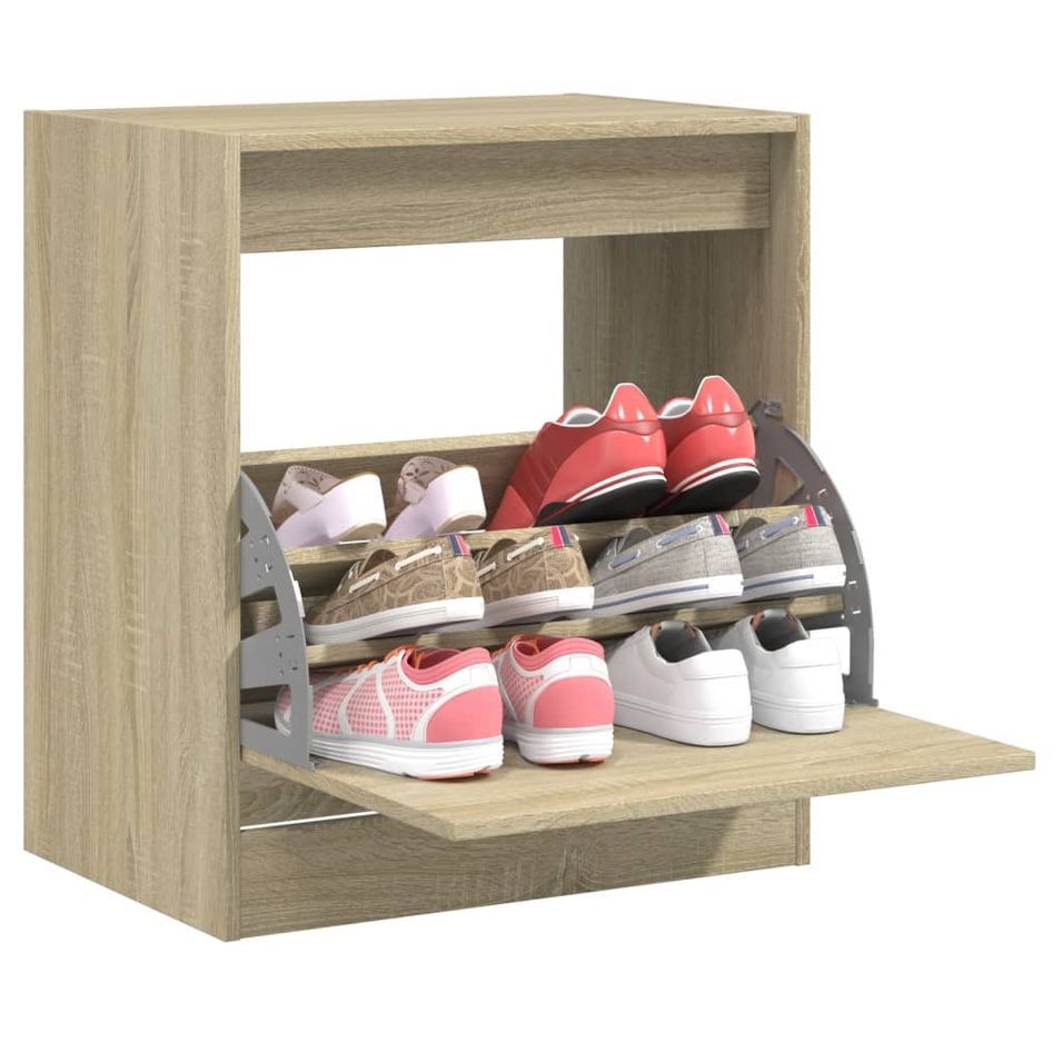 Armoire à chaussures chêne sonoma 60x42x69 cm bois d'ingénierie - Photo n°1