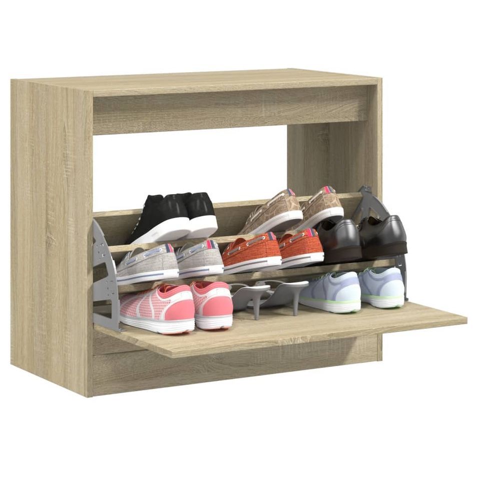 Armoire à chaussures chêne sonoma 80x42x69 cm bois d'ingénierie - Photo n°1