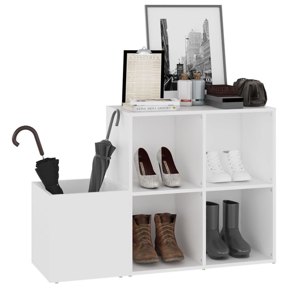 Armoire à chaussures d'entrée Blanc 105x35,5x70 cm - Photo n°1