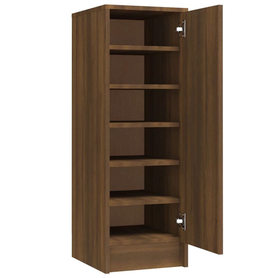 Armoire à chaussures en bois Kompo L 32 x P 35 x H 92 cm - Sobre et discréte - Photo n°1