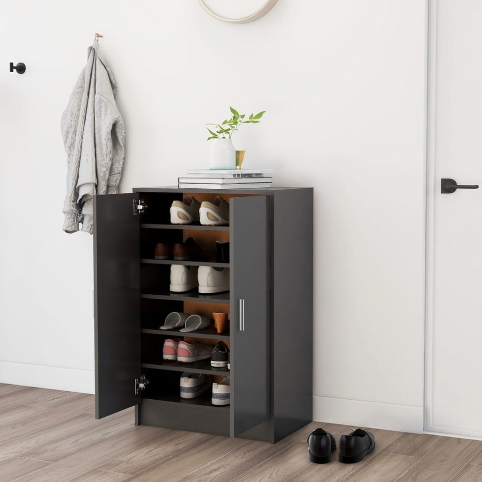 Armoire à chaussures Gris 60x35x92 cm 2 - Photo n°1