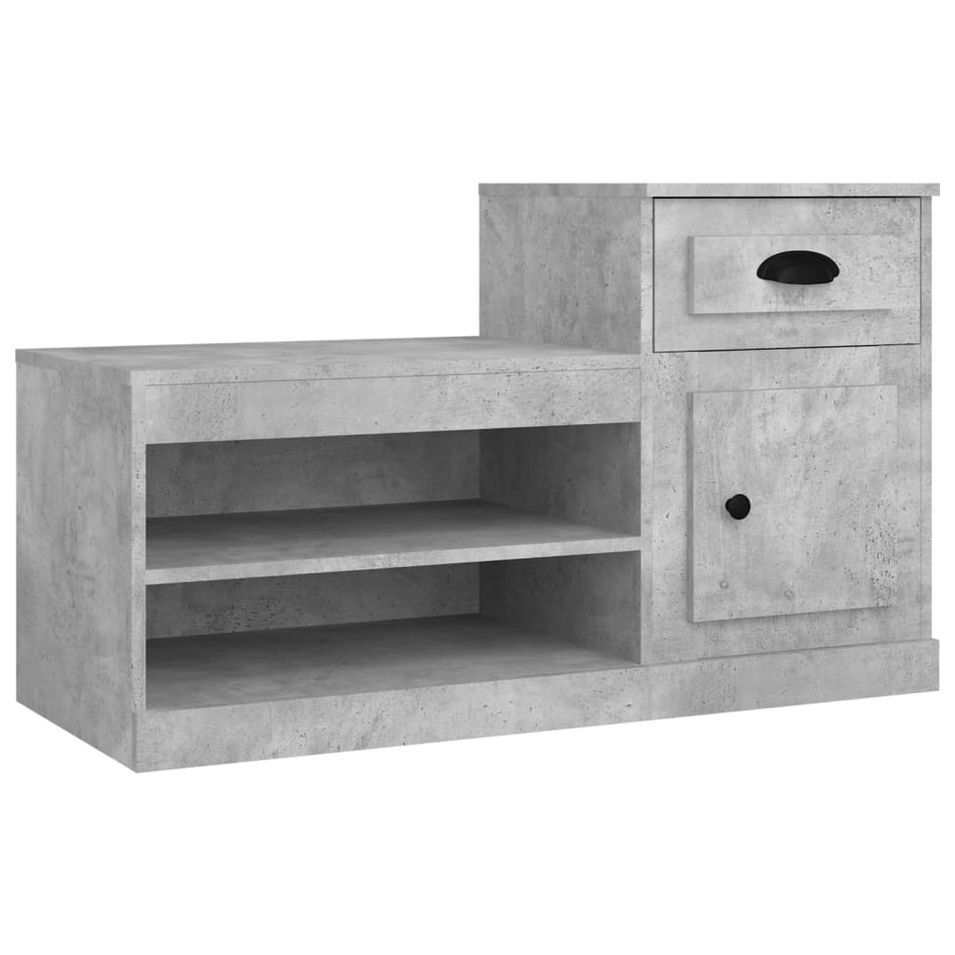 Armoire à chaussures gris béton 100x42x60 cm bois d'ingénierie - Photo n°1