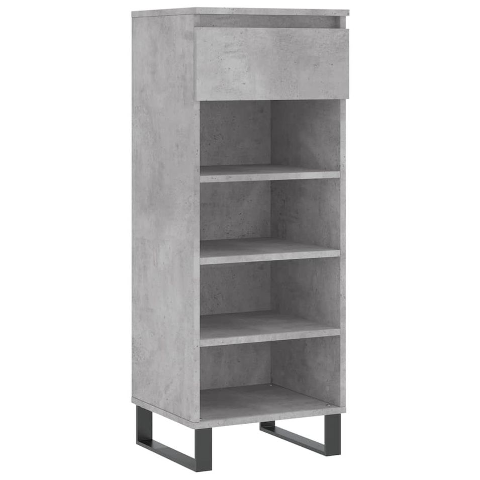 Armoire à chaussures Gris béton 40x36x105 cm Bois d'ingénierie - Photo n°1