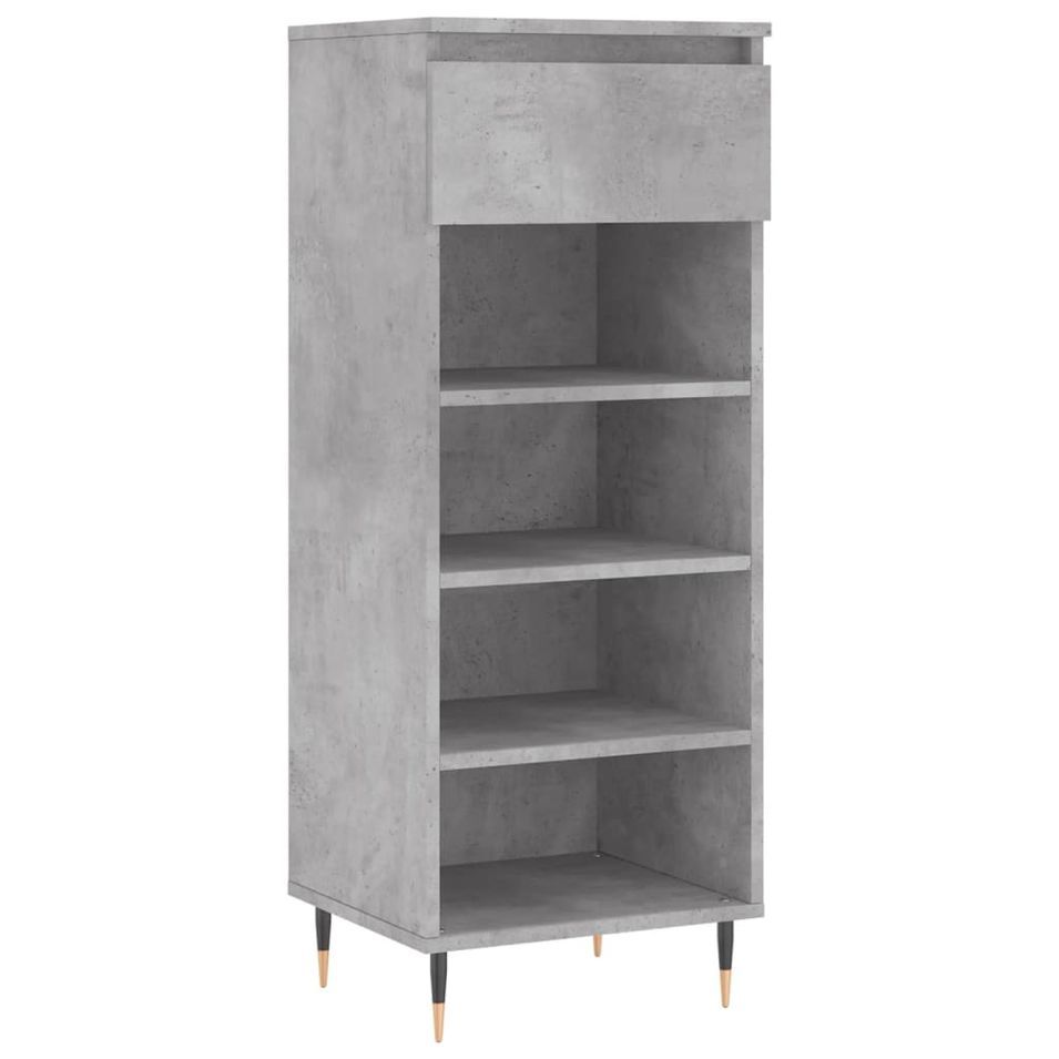 Armoire à chaussures Gris béton 40x36x105 cm Bois d'ingénierie - Photo n°1